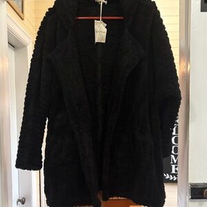 Hem & Thread Black Teddy Jacket with hood